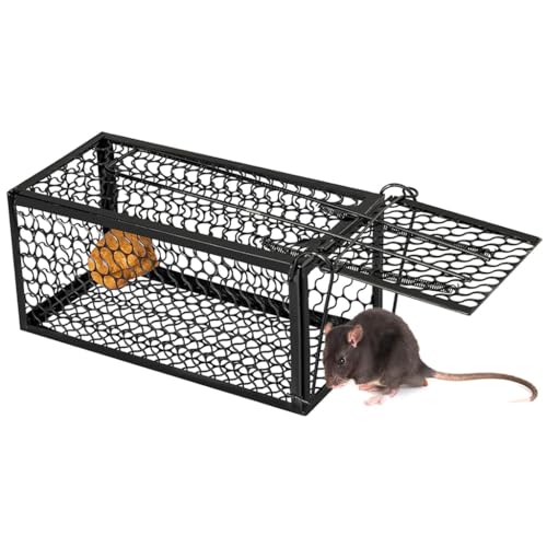 HASTHIP® Rodent Trap Wire Mouse Trap Mouse Rat Trapping Cage Reuseable Folding Mouse Trap One-Way Spring-loaded Door Fast Response Mouse Trap for Kitchen, Garage, House, 30x14x14cm HASTHIP® Rodent Trap Wire Mouse Trap Mouse Rat Trapping Cage Reuseable Folding Mouse Trap One-Way Spring-loaded Door Fast Response Mouse Trap for Kitchen, Garage, House, 30x14x14cm